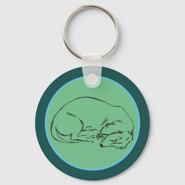 Dachshund Hund Keychain Nyckelring (Framsida)