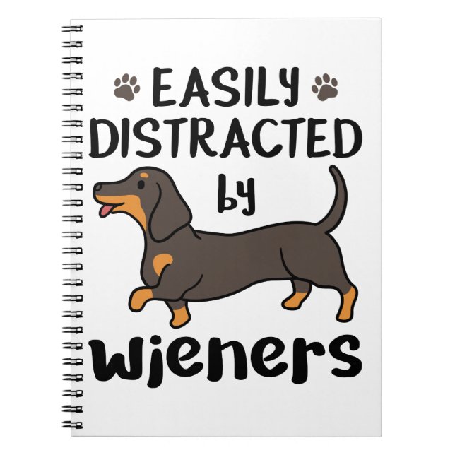 Dachshund Hund lätt uppdelat av Wieners Anteckningsbok (Framsidan)