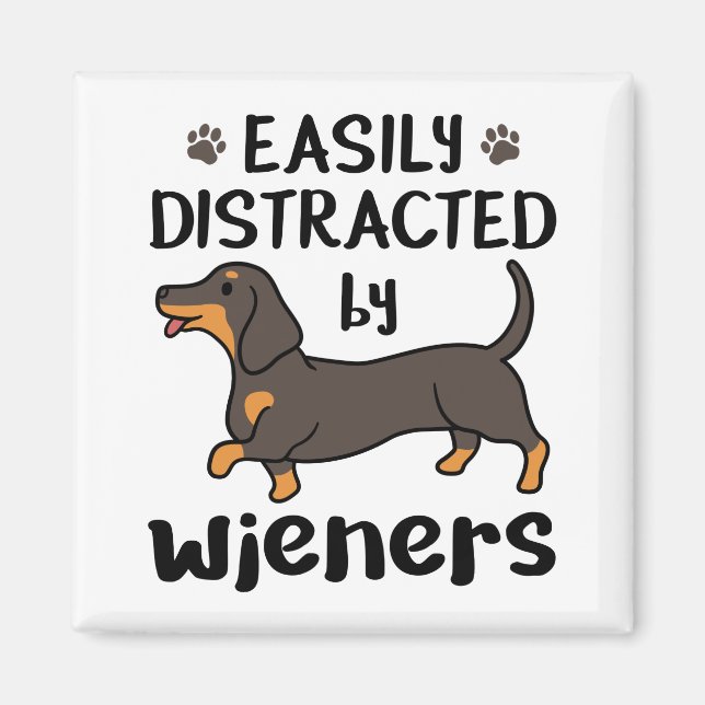 Dachshund Hund lätt uppdelat av Wieners Magnet (Framsidan)