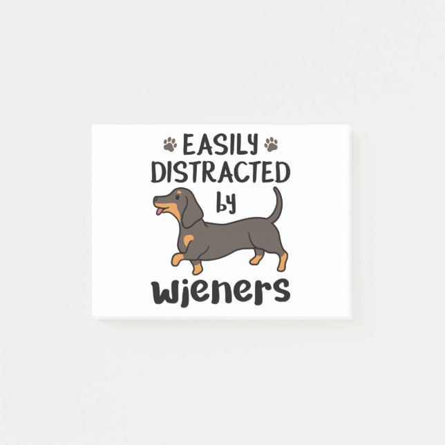 Dachshund Hund lätt uppdelat av Wieners Post-it Block (Framsida)