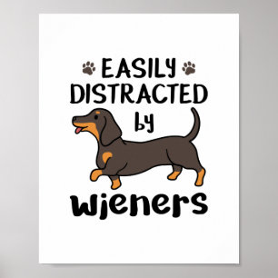 Dachshund Hund lätt uppdelat av Wieners Poster