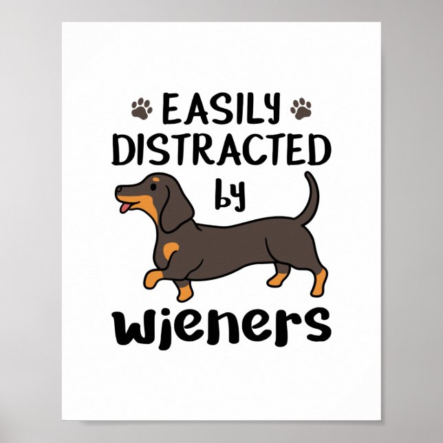 Dachshund Hund lätt uppdelat av Wieners Poster (Framsidan)