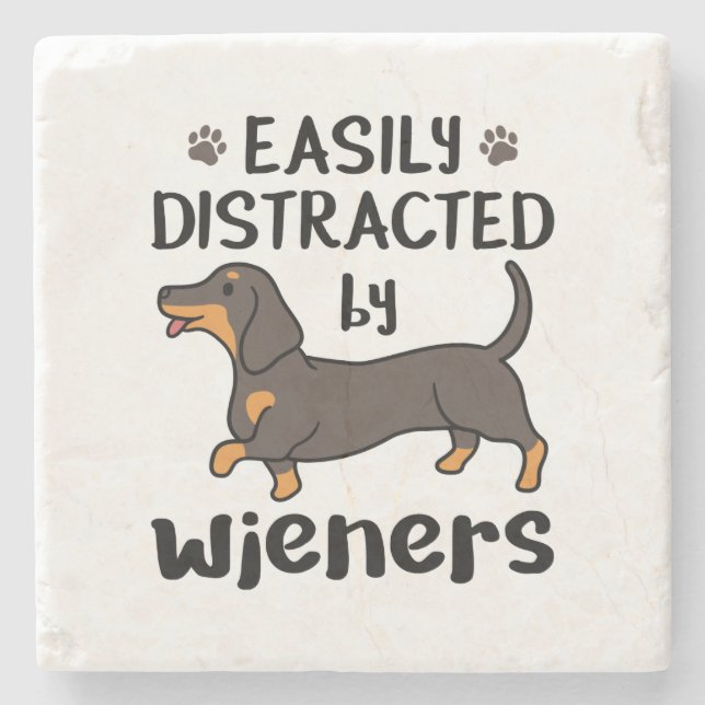Dachshund Hund lätt uppdelat av Wieners Stenunderlägg (Framsidan)