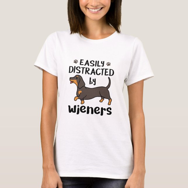 Dachshund Hund lätt uppdelat av Wieners T Shirt (Framsida)