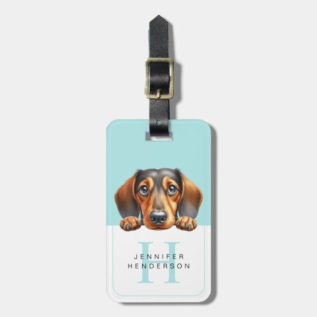Dachshund Hund Luggage Taggs Bagagebricka (Vertikal Framsida)