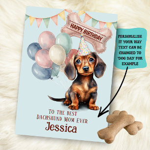 Dachshund hund mamma/pappa födelsedag kort