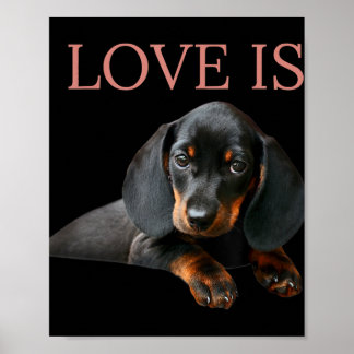 Dachshund Hund Mamma Pappa Manar Women Kids Gift D Poster