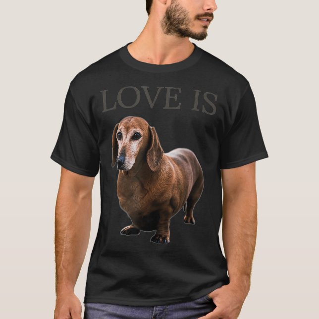 Dachshund Hund Mamma Pappa Manar Women Kids Gift D T Shirt (Framsida)