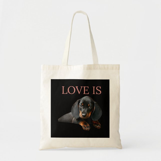 Dachshund Hund Mamma Pappa Manar Women Kids Gift D Tygkasse (Framsidan)