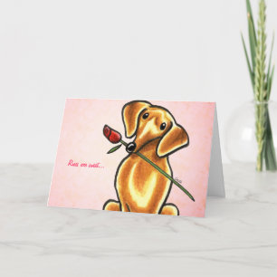 Dachshund Hund med anpassad rosenmeddelande Kort