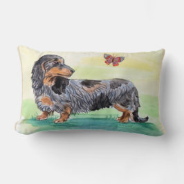 Dachshund-Hund med fjäril Lumbarkudde