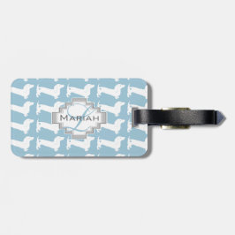 Dachshund Hund Monogram Bagagebricka