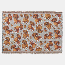 Dachshund Hund Mönster Fleece Blanket