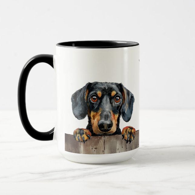 Dachshund Hund Mugg (Vänster)