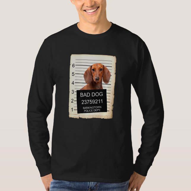 Dachshund Hund Mugg Shot Bad Hund T Shirt (Framsida)