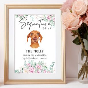 Dachshund Hund Namnteckning Drink-tecken Poster