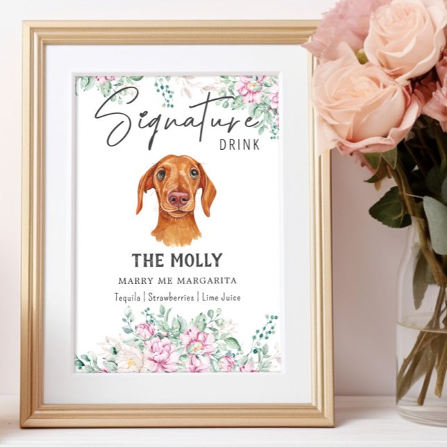 Dachshund Hund Namnteckning Drink-tecken Poster (Skapare uppladdad)