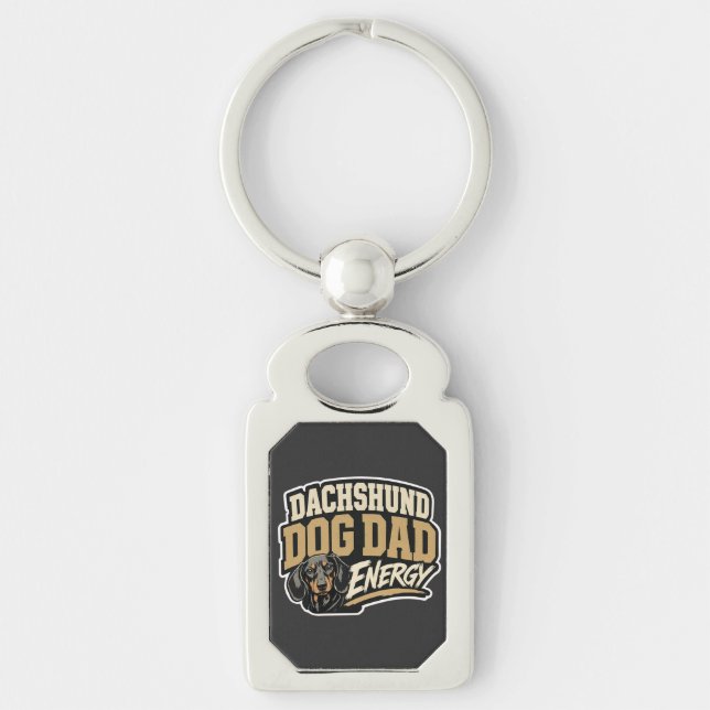 Dachshund Hund Pappa Energi Nyckelring (Framsidan)