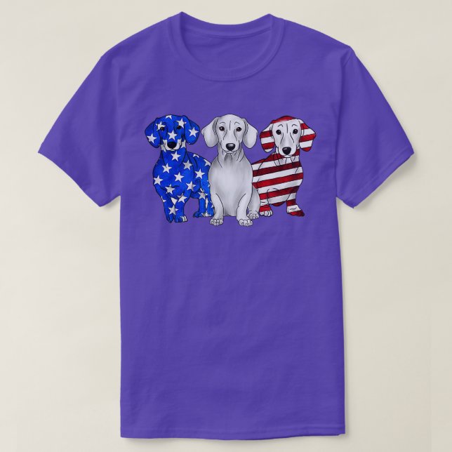 dachshund hund patriot lycklig oberoende gåva t shirt (Design framsida)
