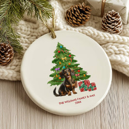 Dachshund Hund Personlig jul Julgransprydnad Keramik