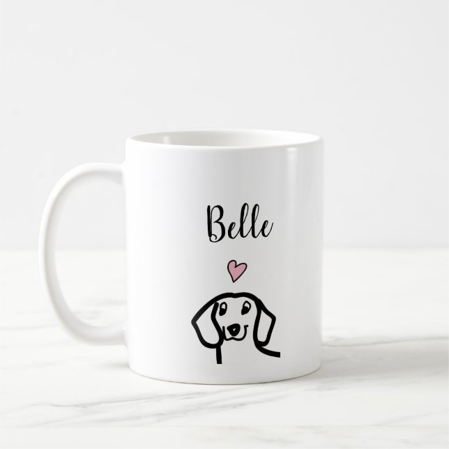 Dachshund Hund Personlig Kaffemugg (Vänster)