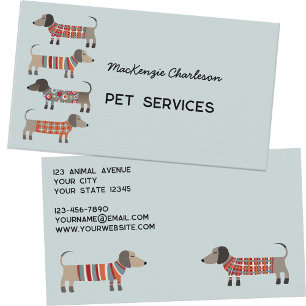 Dachshund Hund Pet Services Visitkort