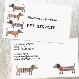 Dachshund Hund Pet Services Visitkort