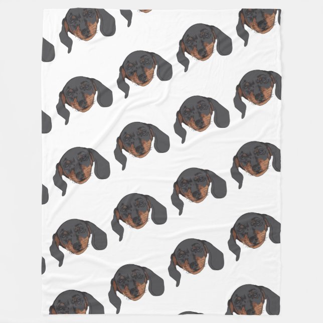 Dachshund hund Porträtt Fleecefilt (Framsidan)