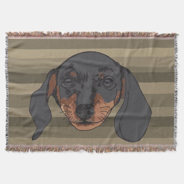 Dachshund hund Porträtt Rand Filt (Framsidan)