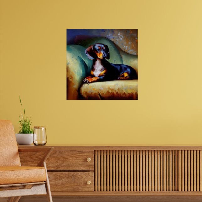 Dachshund Hund Poster (Vardagsrum 2)