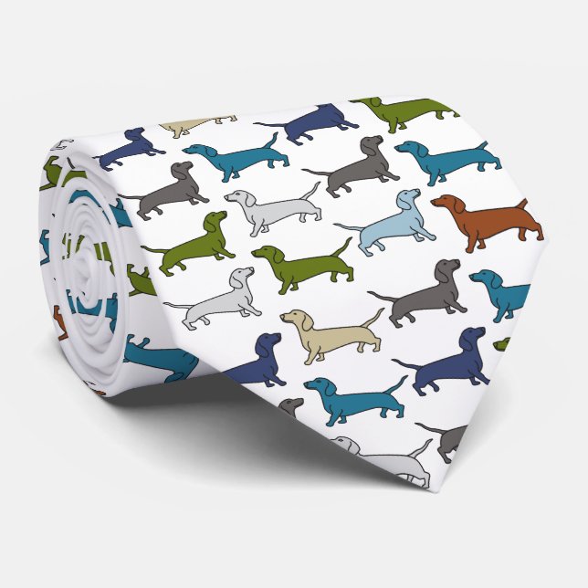 Dachshund Hund Puppy Pappa, flerfärgad Slips (Rullad)