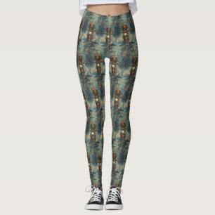 Dachshund Hund Riding Motorcykel jul Leggings