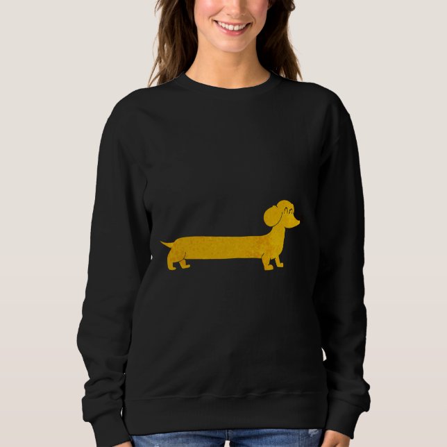 Dachshund Hund Roligt Colorful Mönster T Shirt (Framsida)