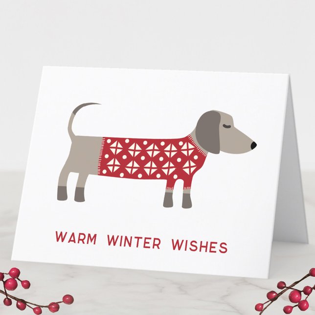 Dachshund Hund Roligt Helgkort (Dachshund Christmas Card)