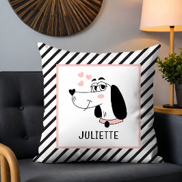 Dachshund Hund Romantic Rosa Hearts Personlig Kudde
