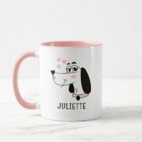 Dachshund Hund Romantic Rosa Hearts Personlig