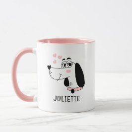 Dachshund Hund Romantic Rosa Hearts Personlig Mugg