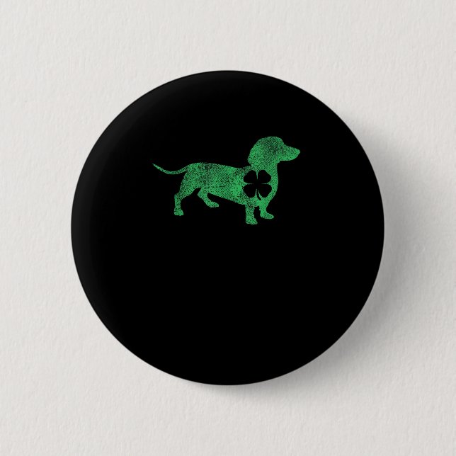 Dachshund Hund Shamrock St. Patrick's Day Saint Pa Knapp (Framsida)