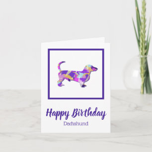 Dachshund Hund Silhouette Cute PPY&B Birthday Kort
