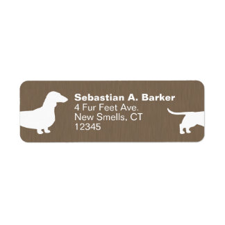 Dachshund Hund Silhouette Wiener Hund Returadress Etikett