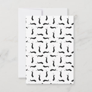 Dachshund Hund Silhouettes ANPASSNINGSBAR BAKGRUND Tack Kort