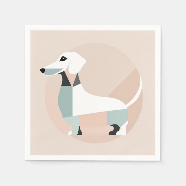 Dachshund hund som står i en cirkel pappersservett (Framsidan)