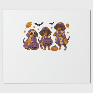 Dachshund Hund Spöke Halloween Presentpapper