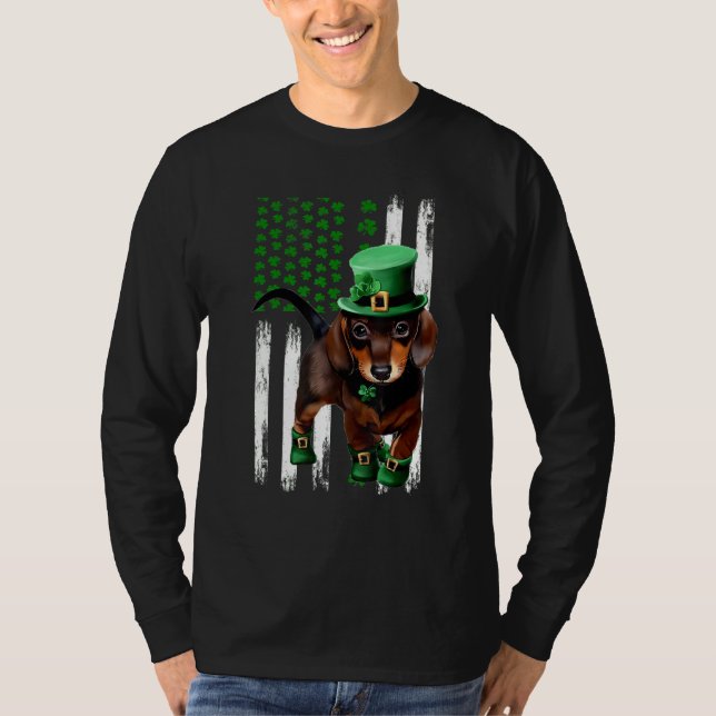 Dachshund Hund St patrick's day T Shirt (Framsida)