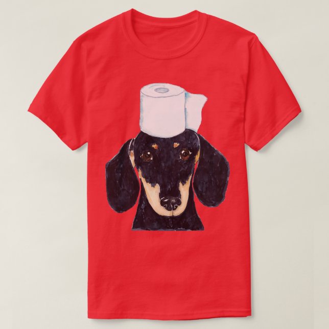 Dachshund hund Toalettmålning T Shirt (Design framsida)
