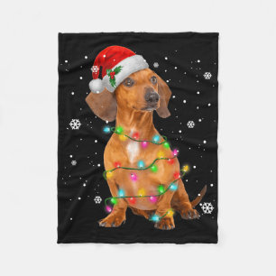 Dachshund Hund Träd Jul Xmas Gåvor För Husdjur D Fleecefilt