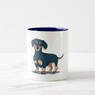 DACHSHUND-HUND Två-Tonad MUGG