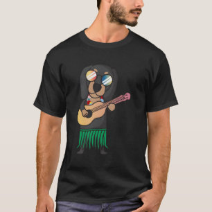 Dachshund Hund Ukulele Luau Cute Funny Hawaii T Shirt