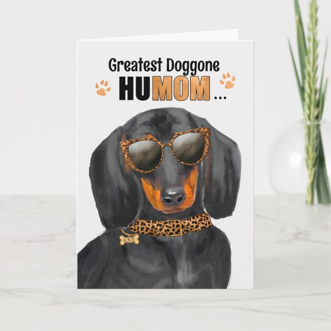 Dachshund Hund Underbarare HuMOM Mors dag Helgkort (Framsida)