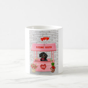 Dachshund Hund Valentine Day Kissing Booth Kaffemugg